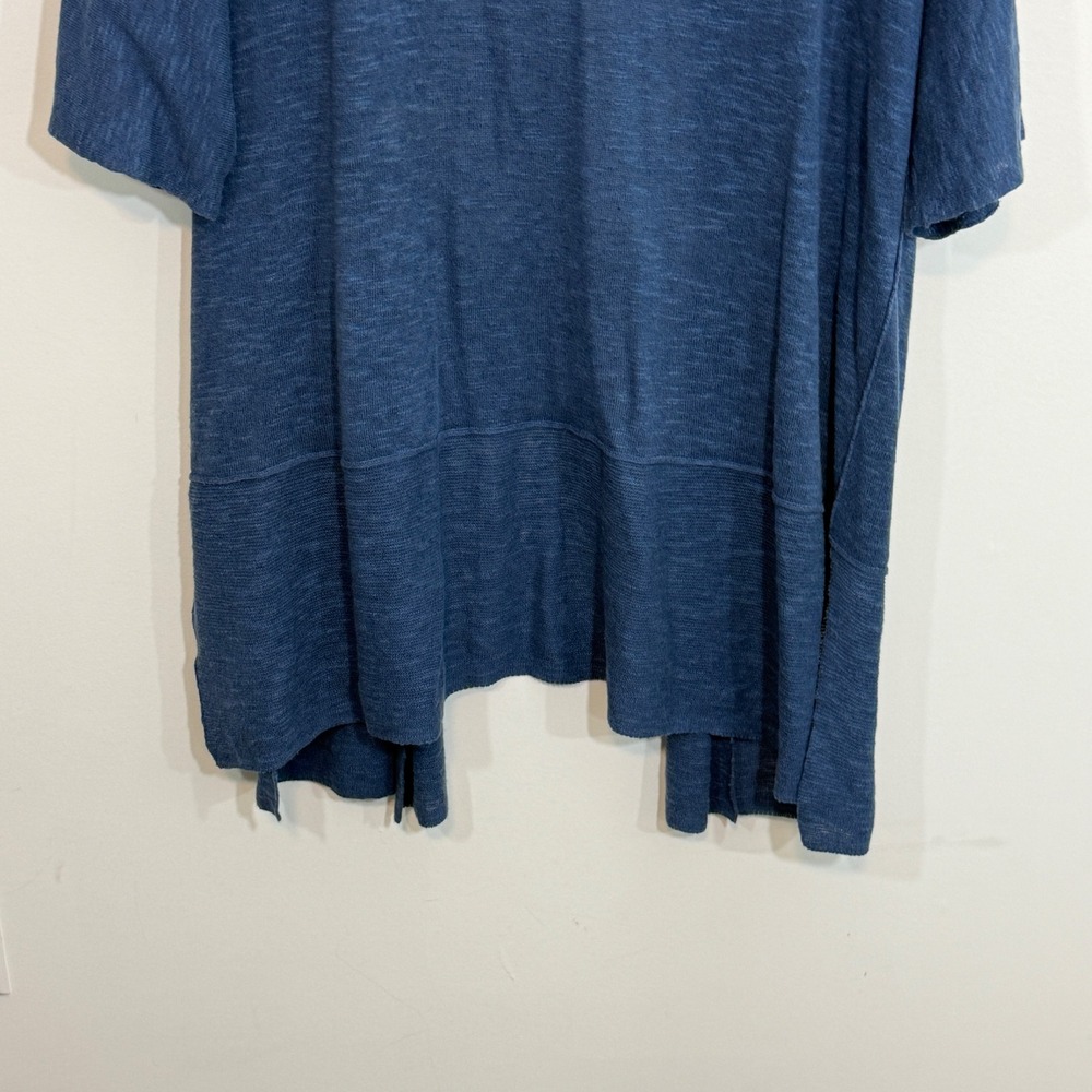 Eileen Fisher Womens Cardigan L/XL Blue Organic Linen Blend Lagenlook Kimono - Picture 8 of 13